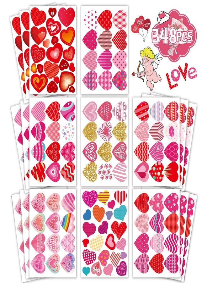 DUJAA Heart Stickers for Kids, Valentines Day Colorful Heart Stickers Valentine's Day Love Decorative Stickers Valentine's Day Party Favors Supplies - Image 1